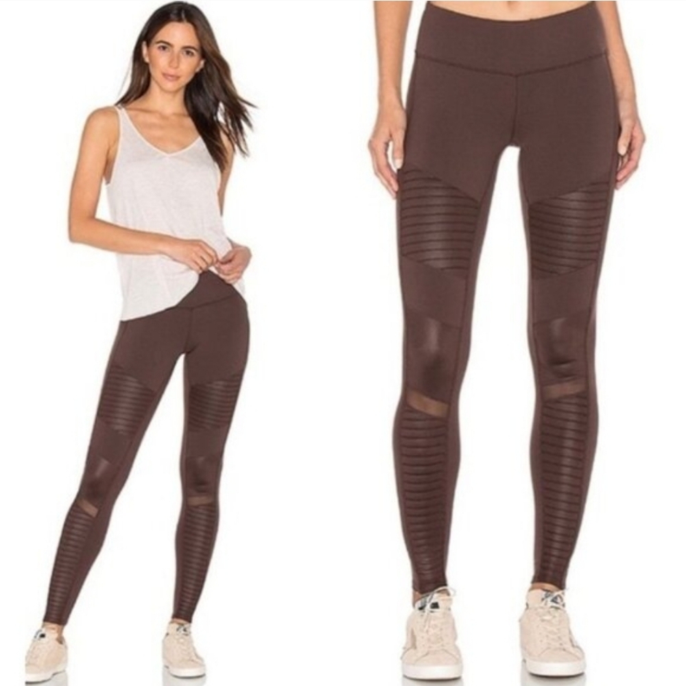 Alo Yoga | Moto Leggings Medium Taupe Mink